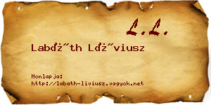 Labáth Líviusz névjegykártya